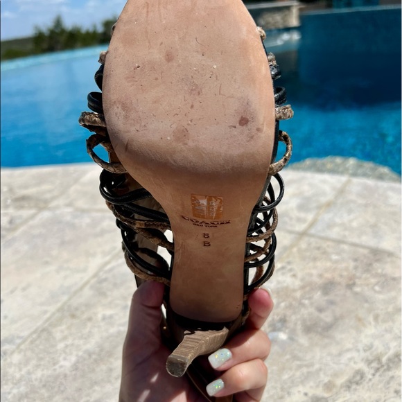 Coach black and brown heels | Size 8 - Picture 4 of 7